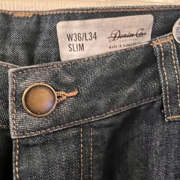 Denim Co Jeans Mens Size 36x34 Button Fly Slim Fit straight leg hipster skater - Picture 6 of 9